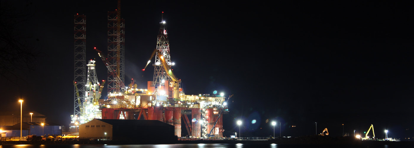 Invergordon harbour at night